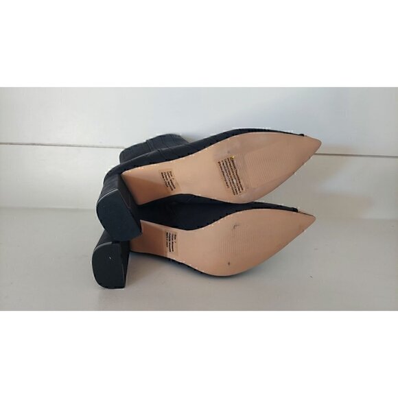 New York & Company Black Ankle Boots with Gold Accents - Picture 8 of 9